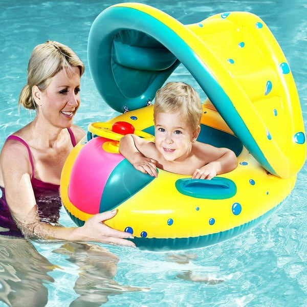 Bouée de natation pour bébé avec auvent amovible - Soyez le Plus Stylé à la Piscine ! 🏊‍♂️👧👦 - Hodamart