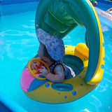 Bouée de natation pour bébé avec auvent amovible - Soyez le Plus Stylé à la Piscine ! 🏊‍♂️👧👦 - Hodamart