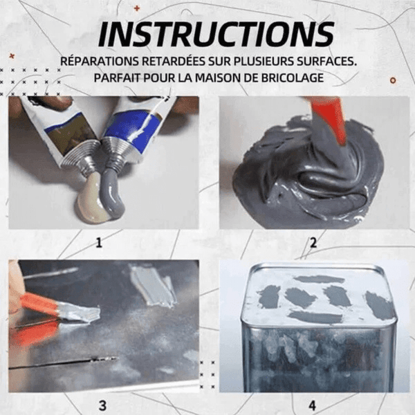 Colle AB de soudure à froid de haute résistance Adhésif pour réparation - Hodamart